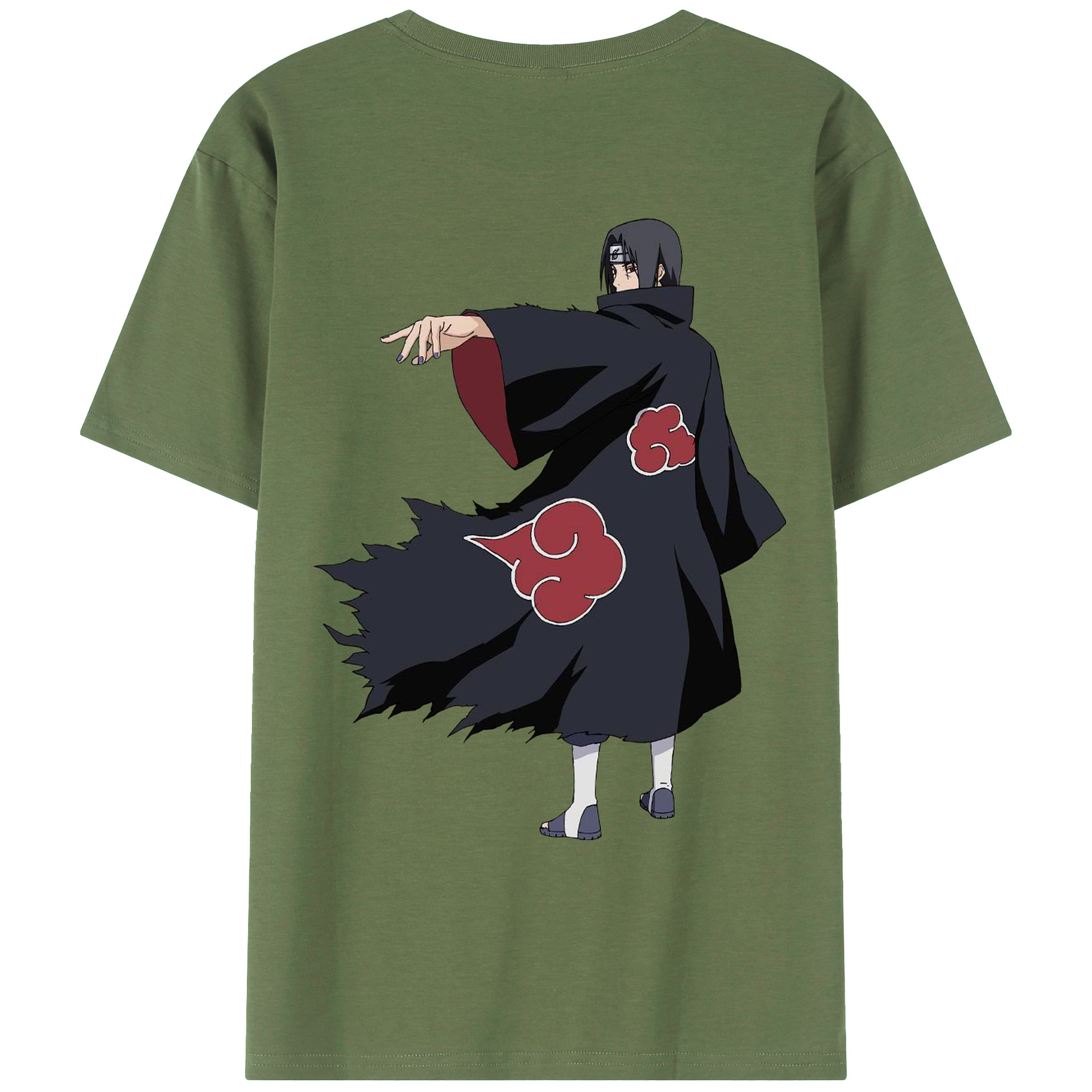 （画像用） NARUTO -ナルト- うちは イタチ Uchiha Itachi 綿100％ メンズ半袖Tシャツ（バックプリント） 通気性